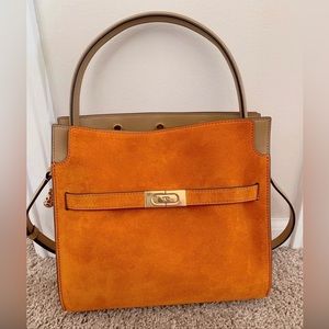 Tory Burch Lee Radzwill suede small double bag